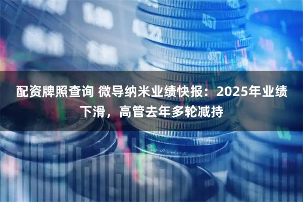 配资牌照查询 微导纳米业绩快报：2025年业绩下滑，高管去年多轮减持